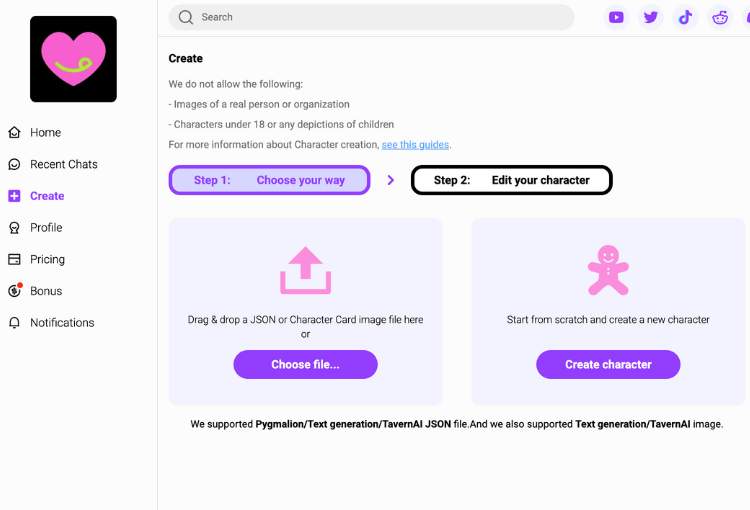 crushon create character