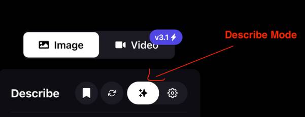 step 1 - Select Image and Describe mode