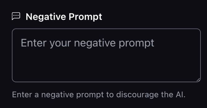 step 3 - enter negative prompt