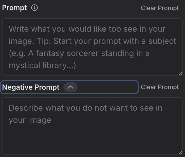 step1 - enter prompt and negative prompt