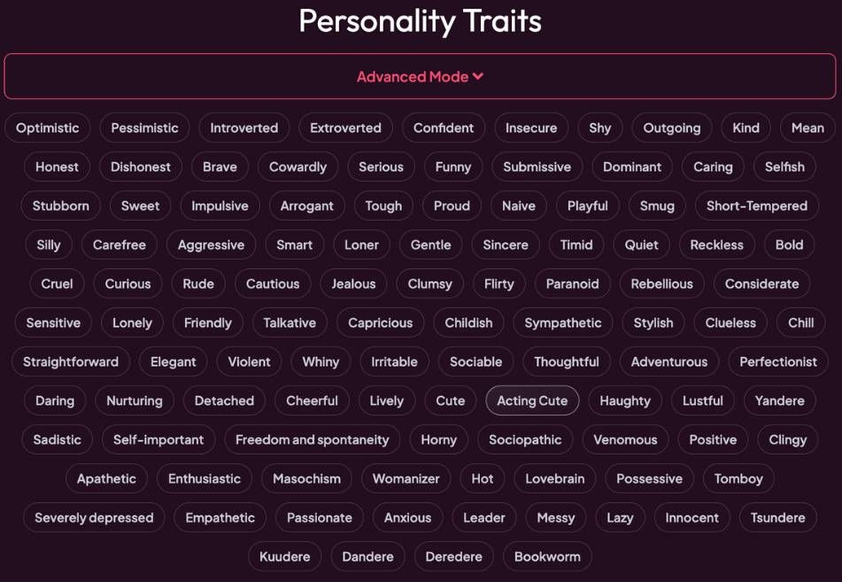 step12 - choose personality traits