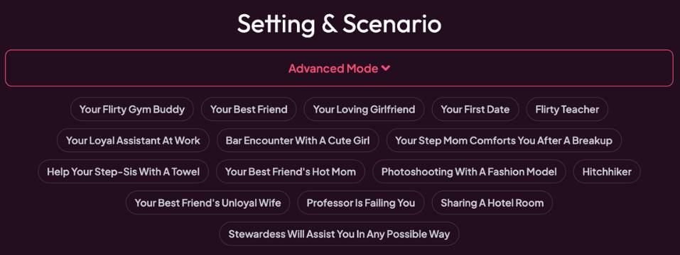 step14 - choose setting and scenario
