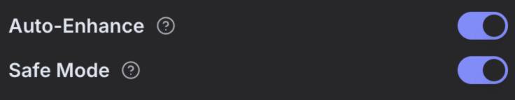 step2 - choose mode and auto enhance