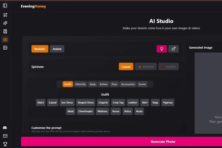 evening honey nsfw image generator