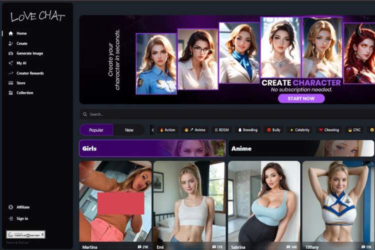 lovechat nsfw chatbot