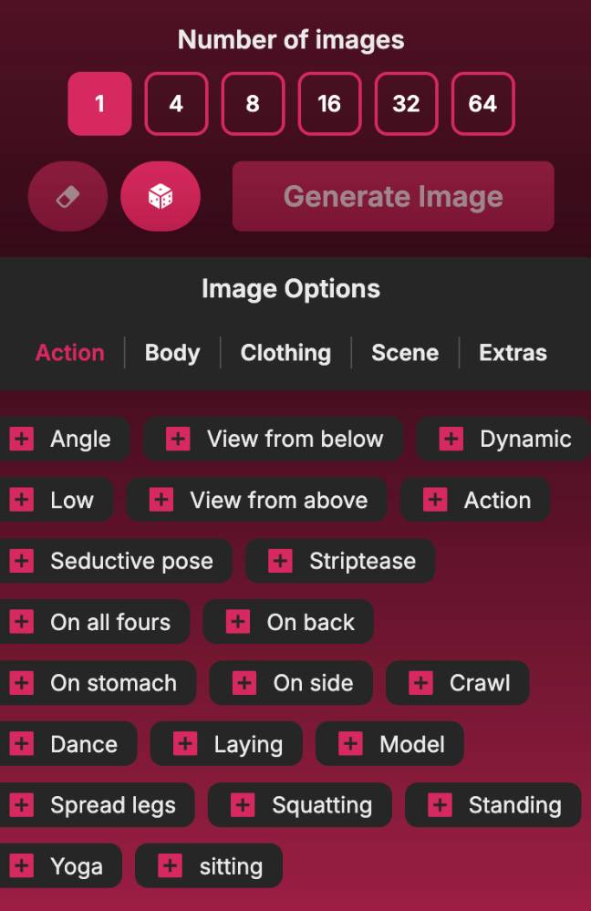 step 3 - select number of images, image options