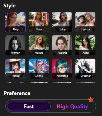 step1- choose style and preference