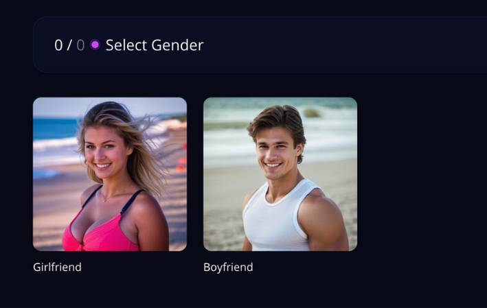 step1 - select gender