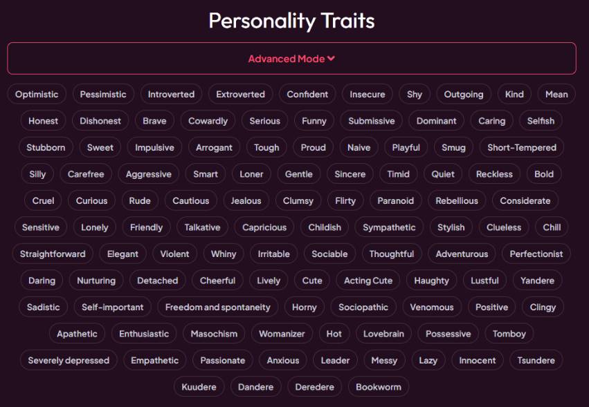 step12 - choose personality traits