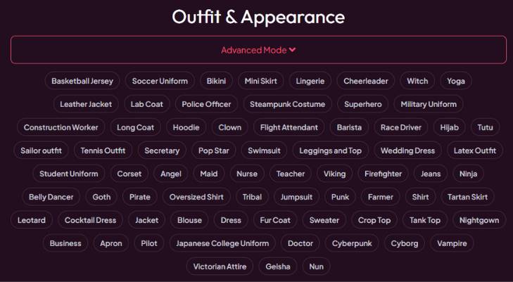 step15 - choose outfit and appearance