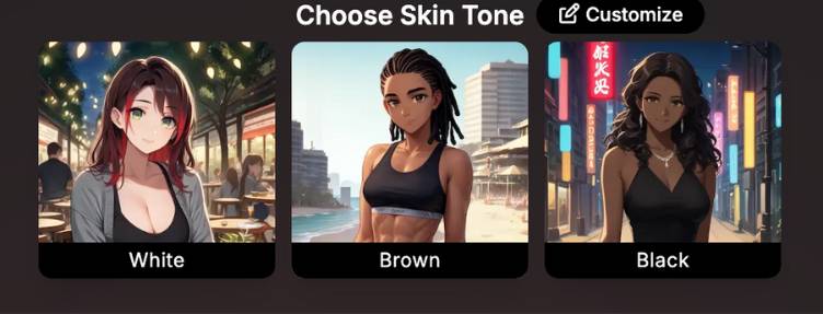 step2 - choose skin tone