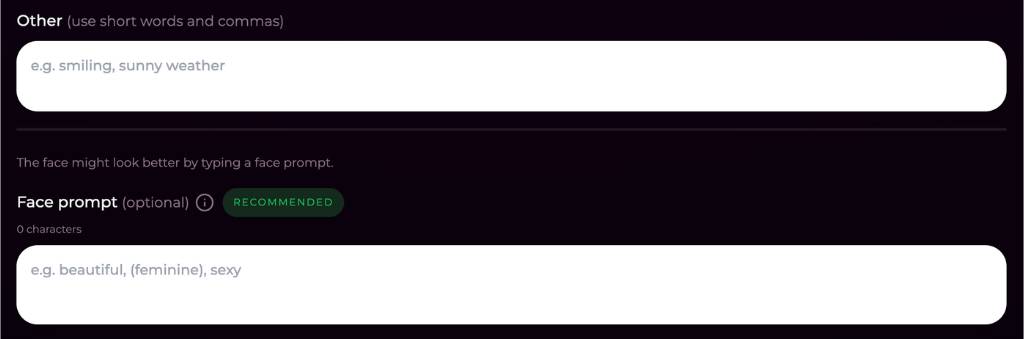 step4 - use prompts for face and other characteristics