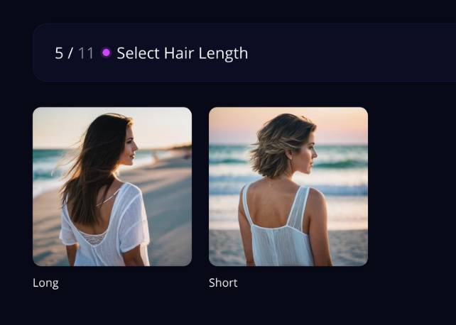 step6 - select hair length