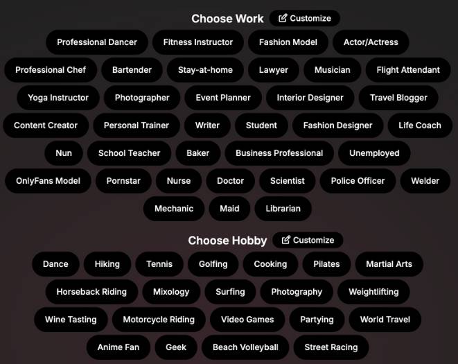 step7 - choose work and hobby