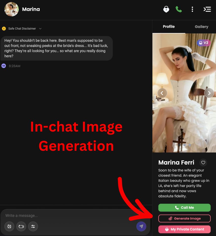 Candy AI in-chat image generation