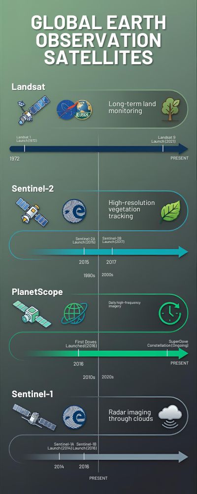 Elegant Infographic on Earth Observation Satellites