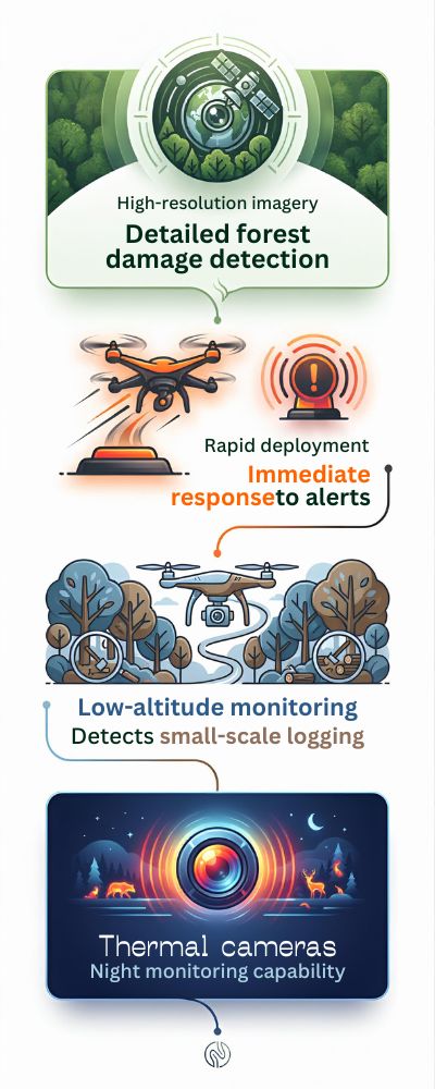 Modern Infographic with Dynamic Drone Icons